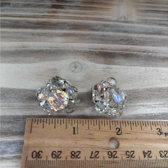 AB crystal double strand bracelet and earrings mid-century - Picture 12 of 13